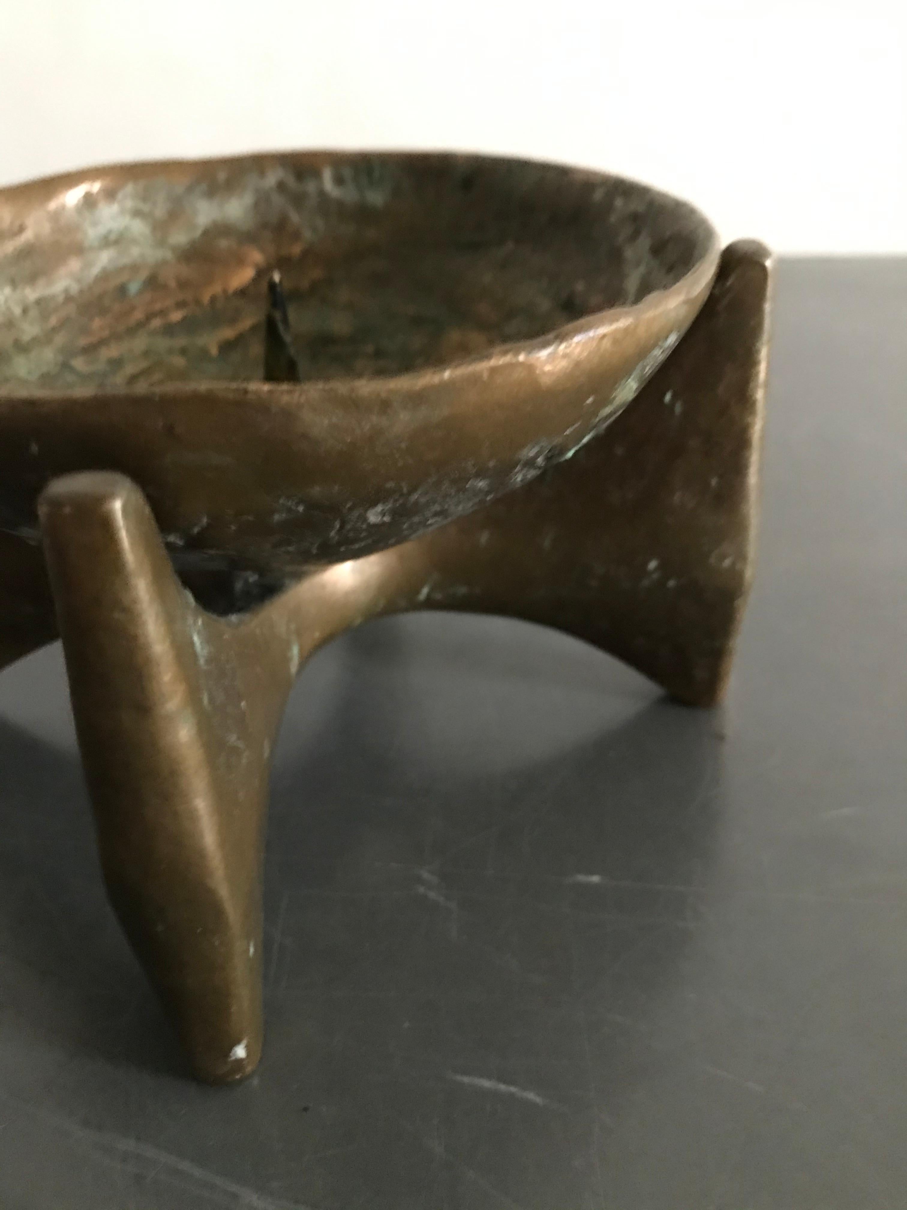French France Solid Bronze 1950s Candleholder For Sale