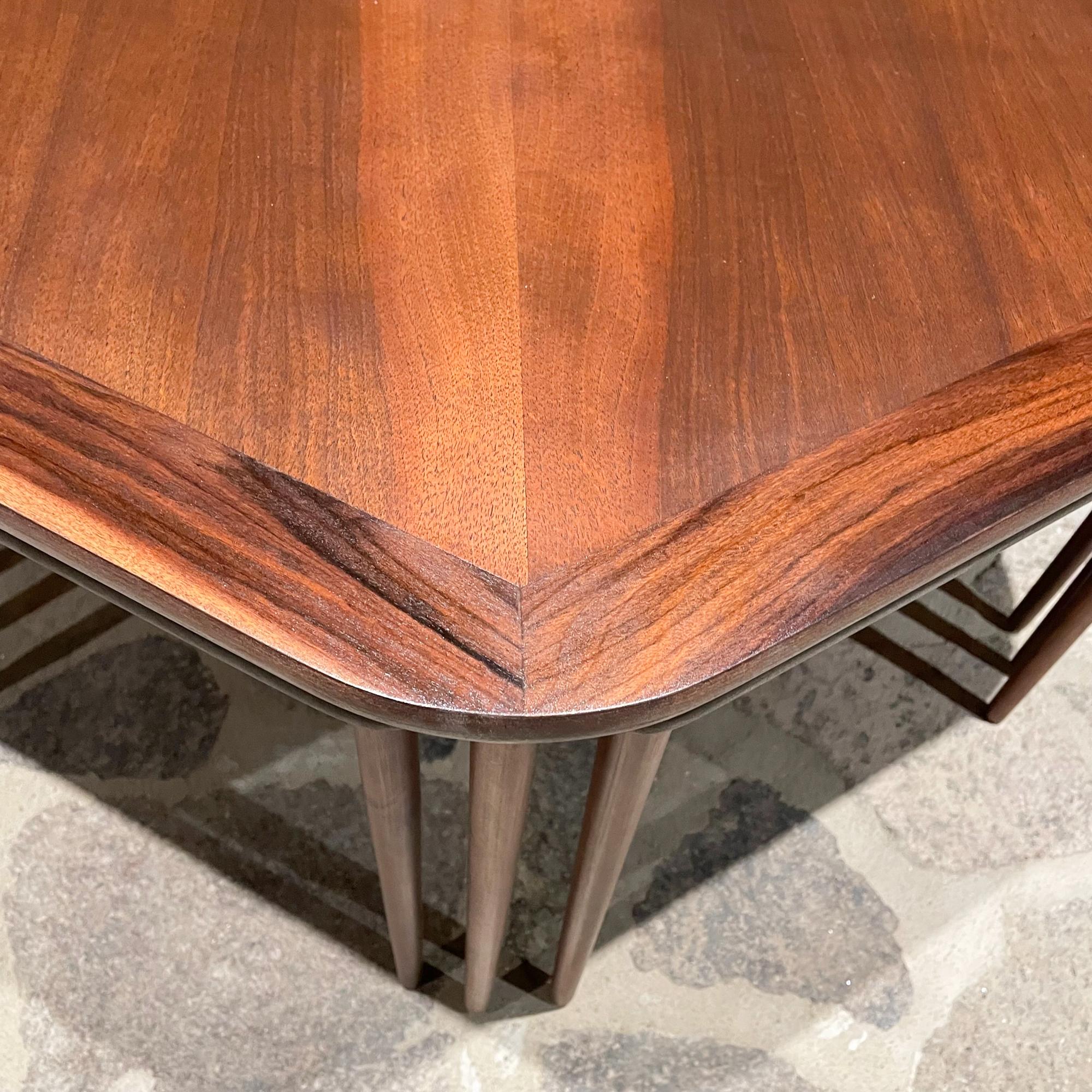 Mid-20th Century 1950s France & Son Rosewood Hexagonal Coffee Table and Six Nesting Tables 