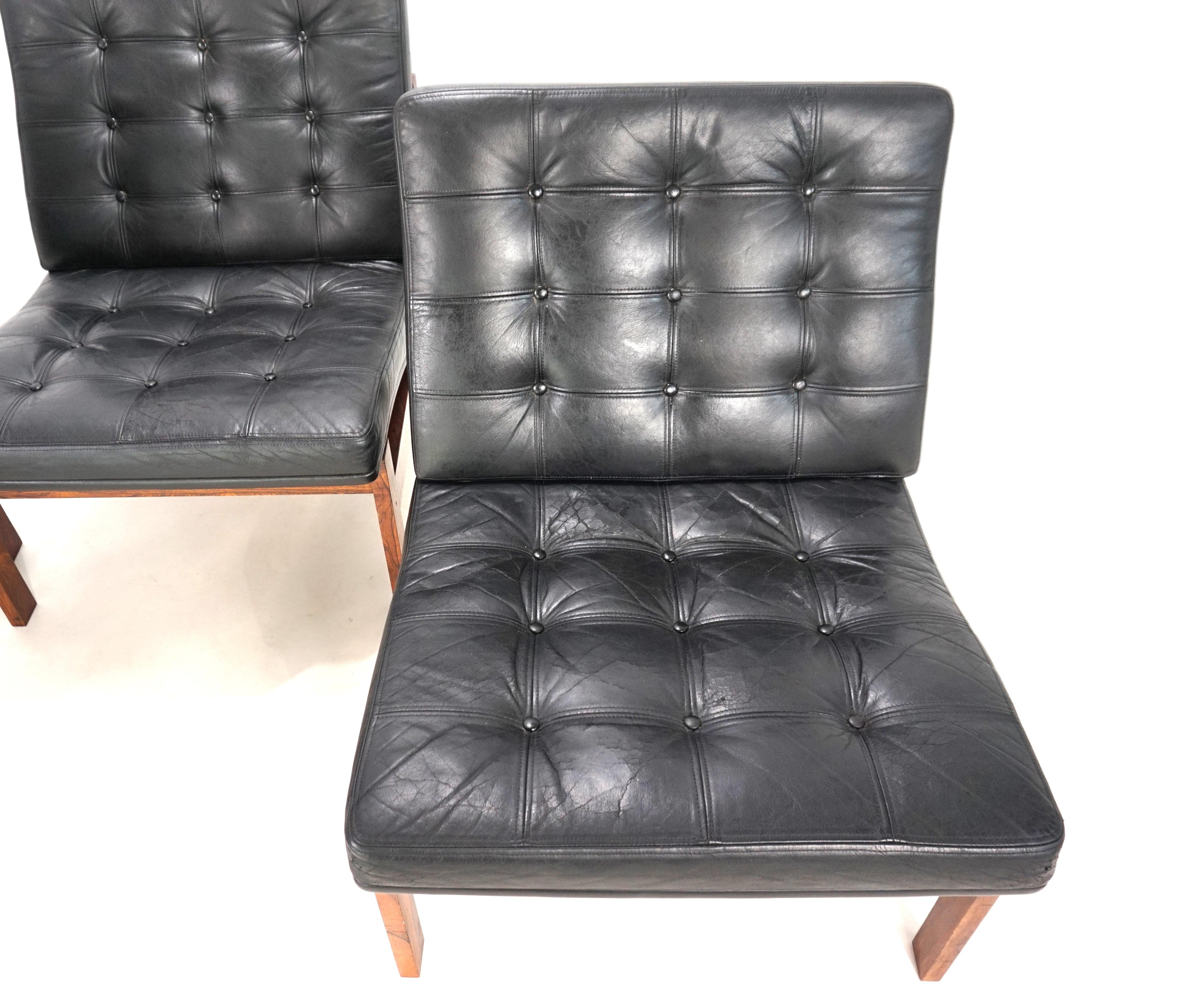 France & Son Juego de 3 sillones modulares de cuero de O. Gjerløv-Knudsen/T. Lind en venta 11