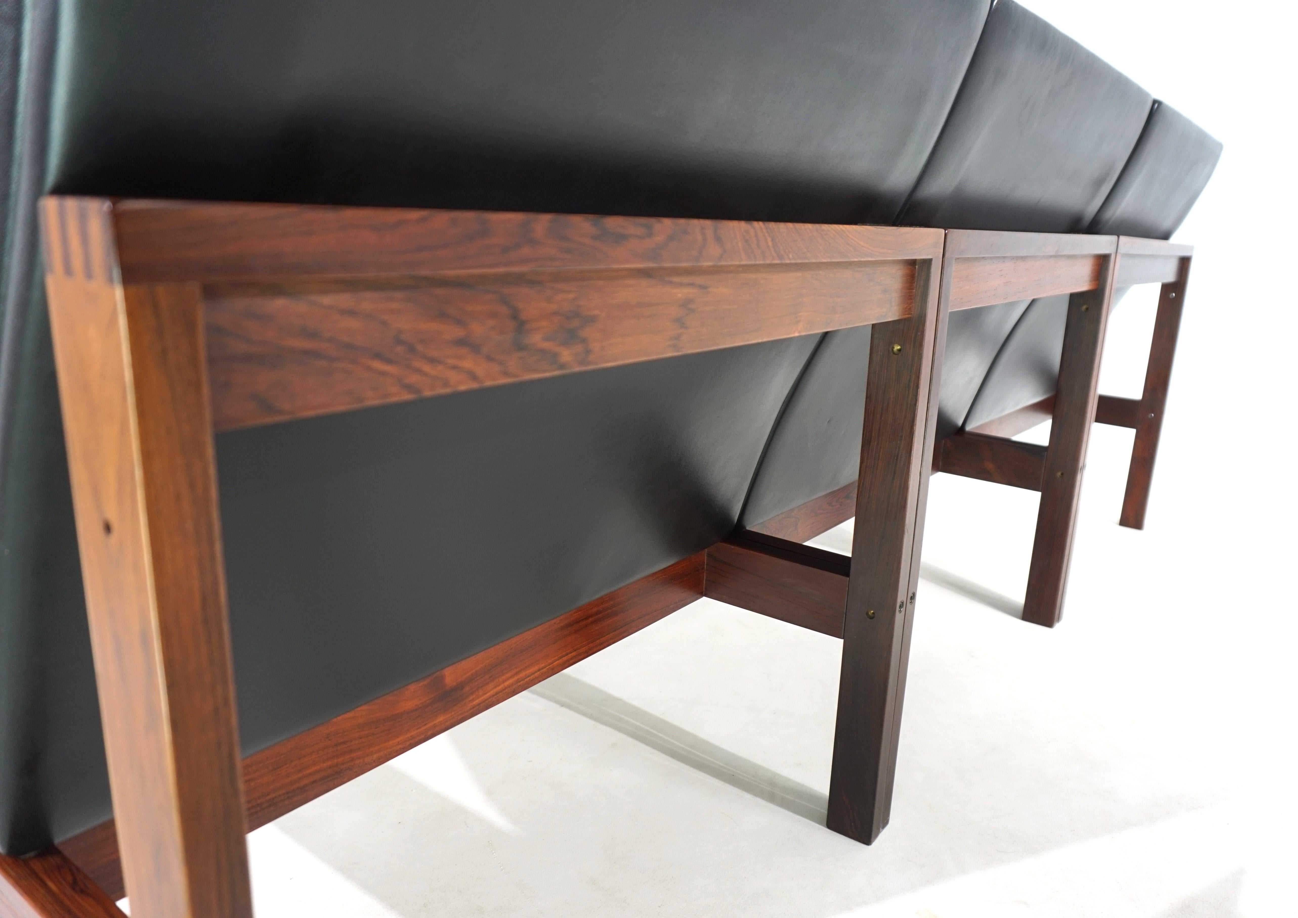 France & Son Juego de 3 sillones modulares de cuero de O. Gjerløv-Knudsen/T. Lind en venta 12