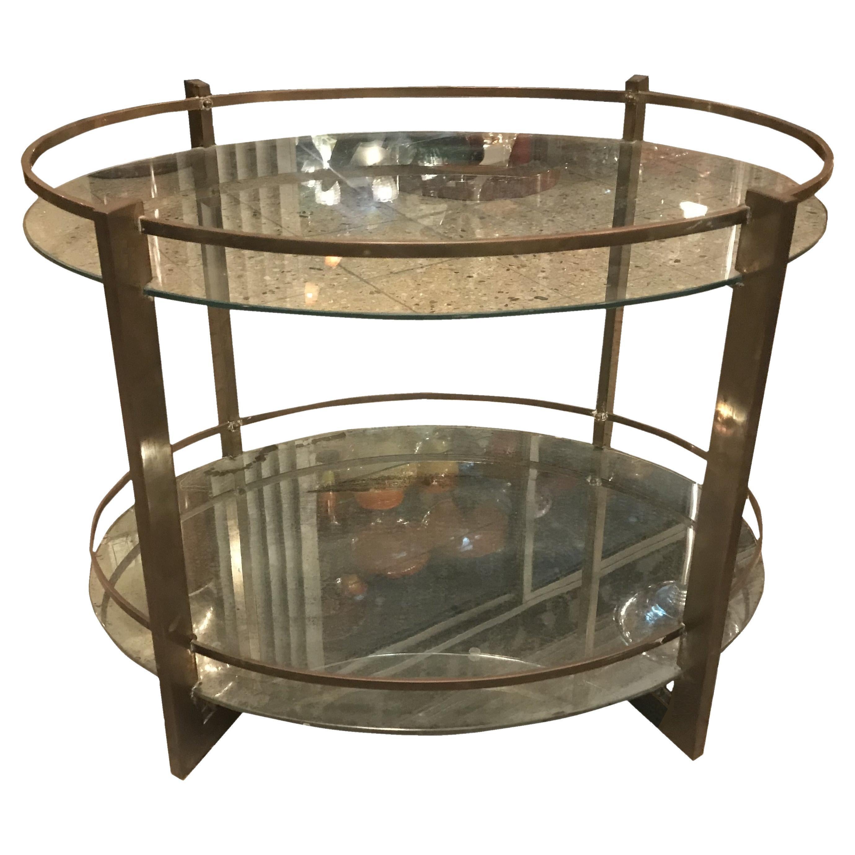 Table France en bronze et verre, 1920