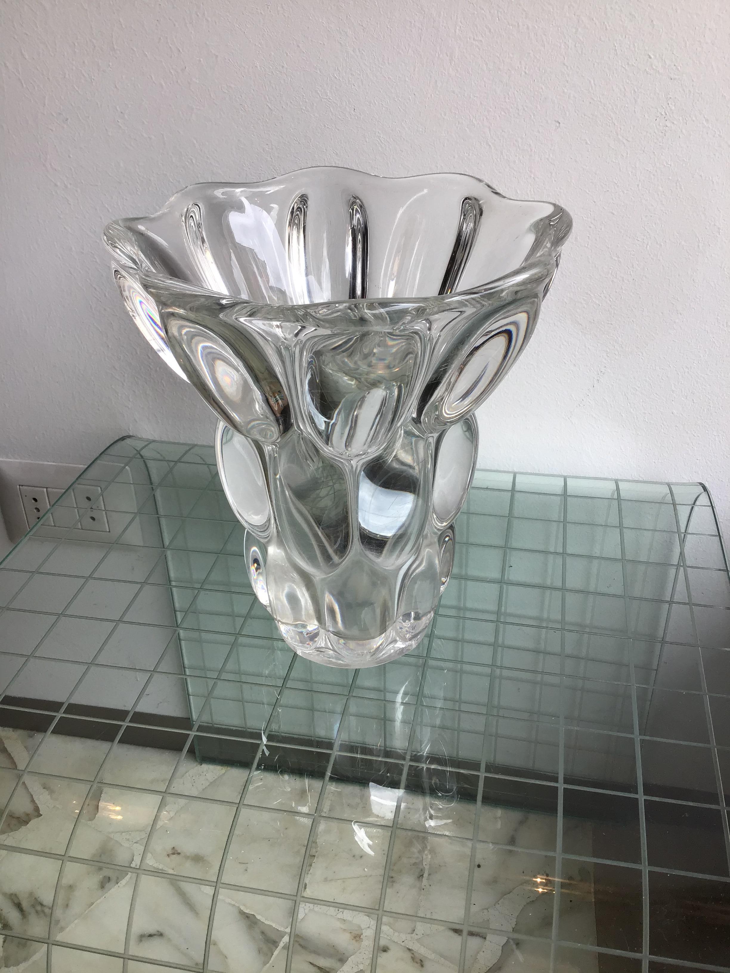 France Vase  Bugnoni, 1940 Glass, France For Sale 1