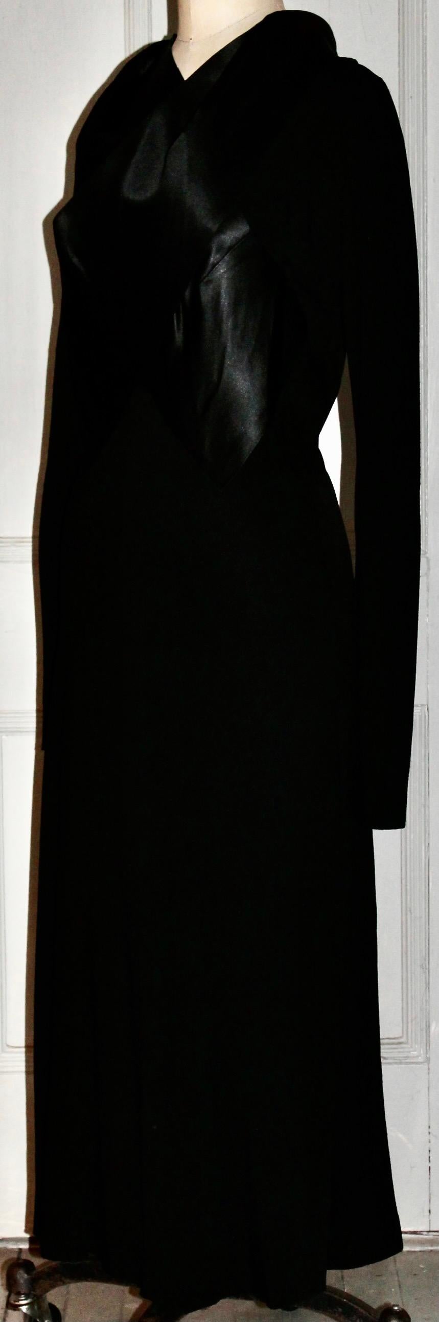 France Vramant Black Crepe Silk Evening Gown, 1930's Paris  For Sale 5