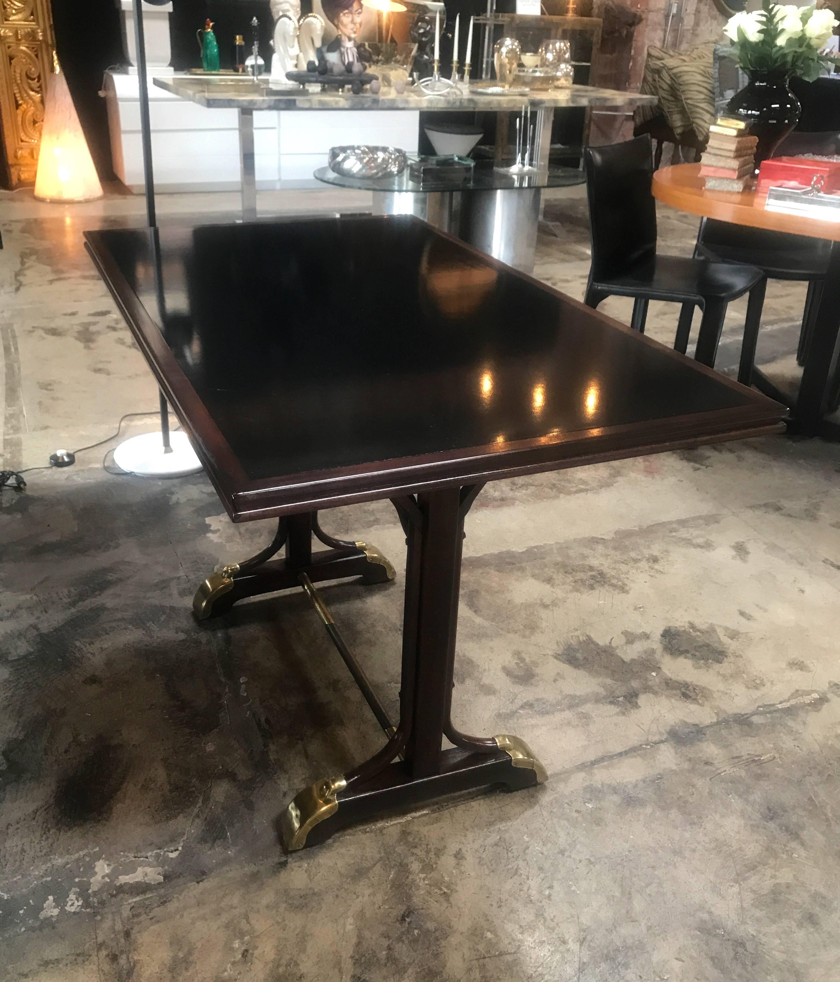 France Writing Table 1940s with Brass Feet 4
