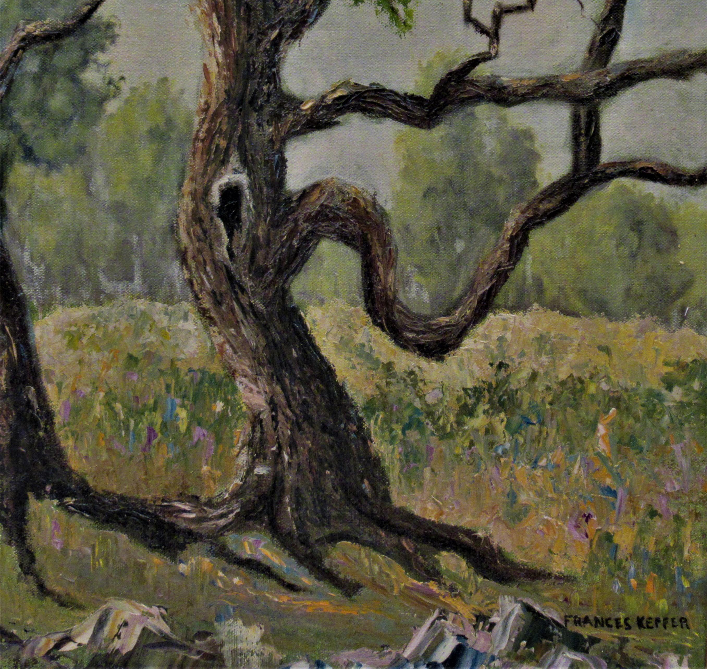 Landscape with Trees - American Impressionist Painting by Frances Alice Keffer