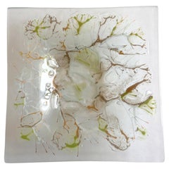 Plateau en verre transparent vert tilleul du Studio Abstract Art de Frances & Greene Higgins