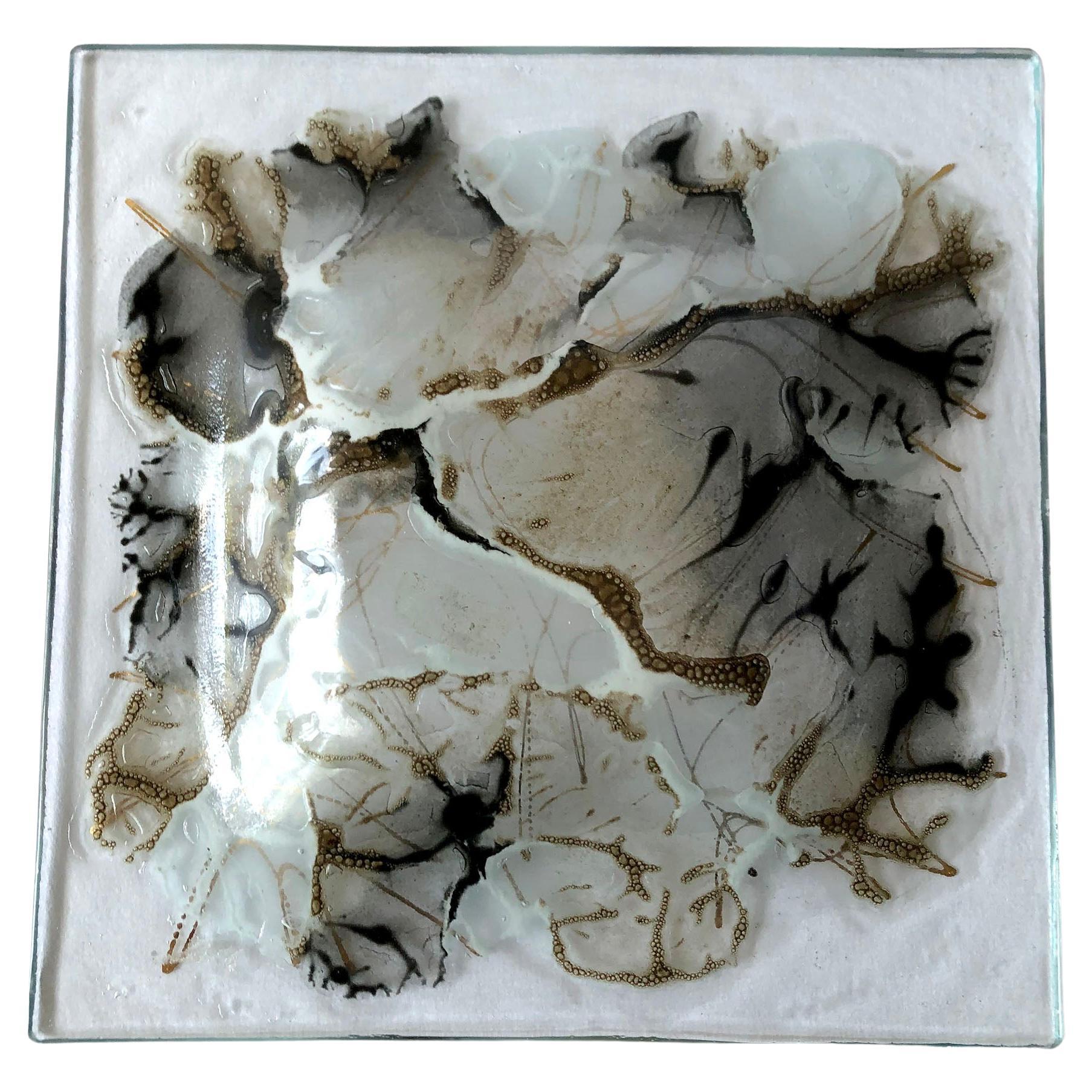 American Frances and Michael Higgins Studio Abstract Art Glass Tray