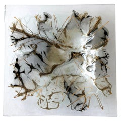 Frances and Michael Higgins Studio Abstract Art Glass Tray