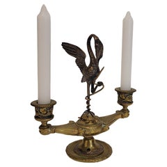 Frances August - Maximilien Delafontaine "Garza con serpiente" candelabro de ormolu