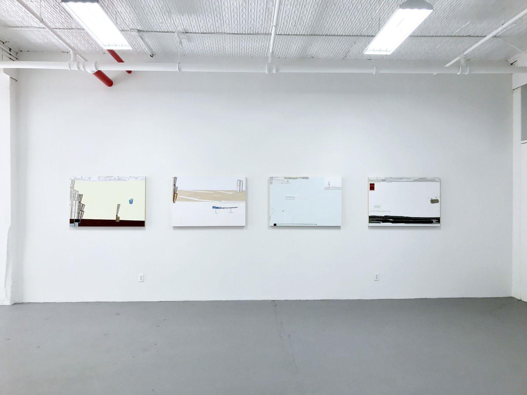 FRANCES BARTH COM 1, 2011 Acrylic, digital photo, on gessoed panel - Painting by Frances Barth
