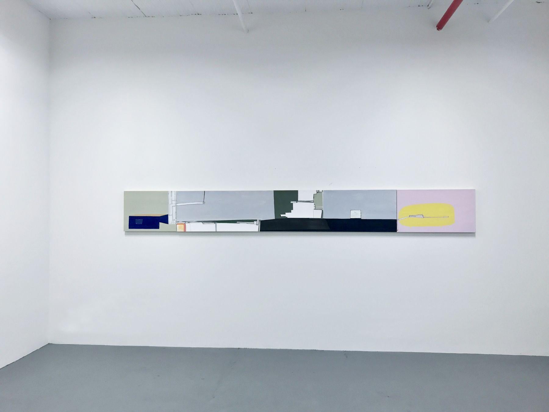 Travels, 2012 Acrylic on three stretched canvas panels - Painting by Frances Barth