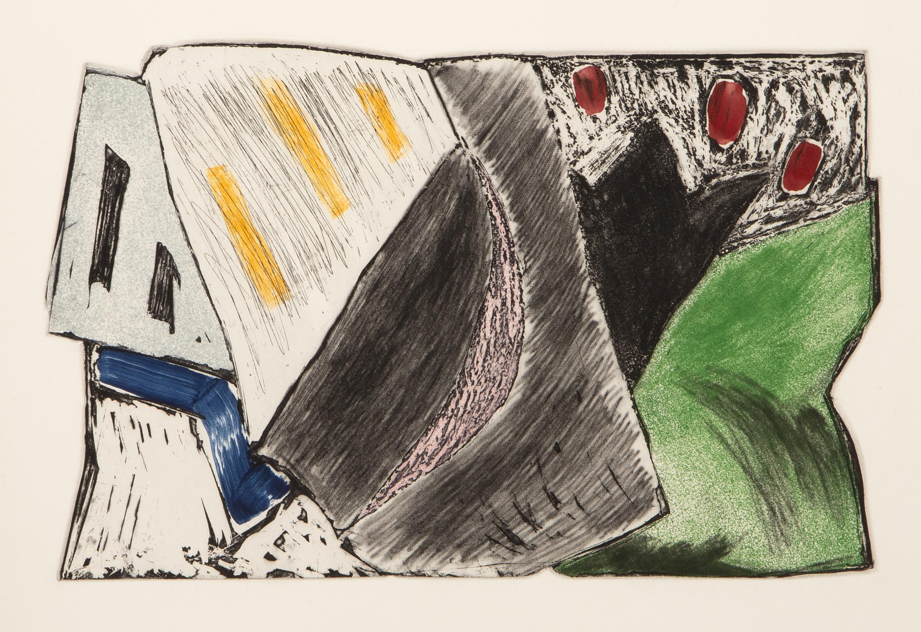  Frances Barth, Amerikanerin (1946 - ) -  Goro, Jahr: 1981, Medium: Farbradierung, Auflage: Test Proof, Bildgröße: 9.5 x 15 inches, Größe: 22 x 27.5 in. (55.88 x 69.85 cm)