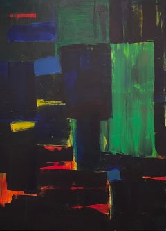 'Manhattan Window' Acrylic On Canvas Contemporary Abstract by Frances Bildner