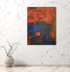 "Skyrise"  Contemporary Abstract Acrylic On Canvas 30" x 39" by Frances