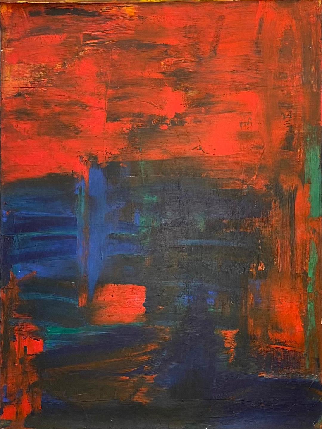 Frances Bildner Abstract Painting - "Skyrise"  Contemporary Abstract Acrylic On Canvas 30" x 39" by Frances