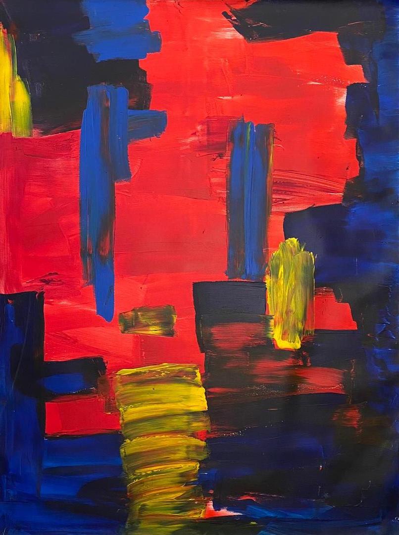 Frances Bildner Abstract Painting - ‘Untitled’ Contemporary Large  Colorful Abstract acrylic by Frances