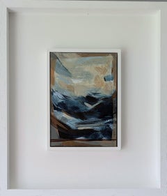 Mini pintura acrílica abstracta contemporánea de un paisaje marino - Contemplar la belleza