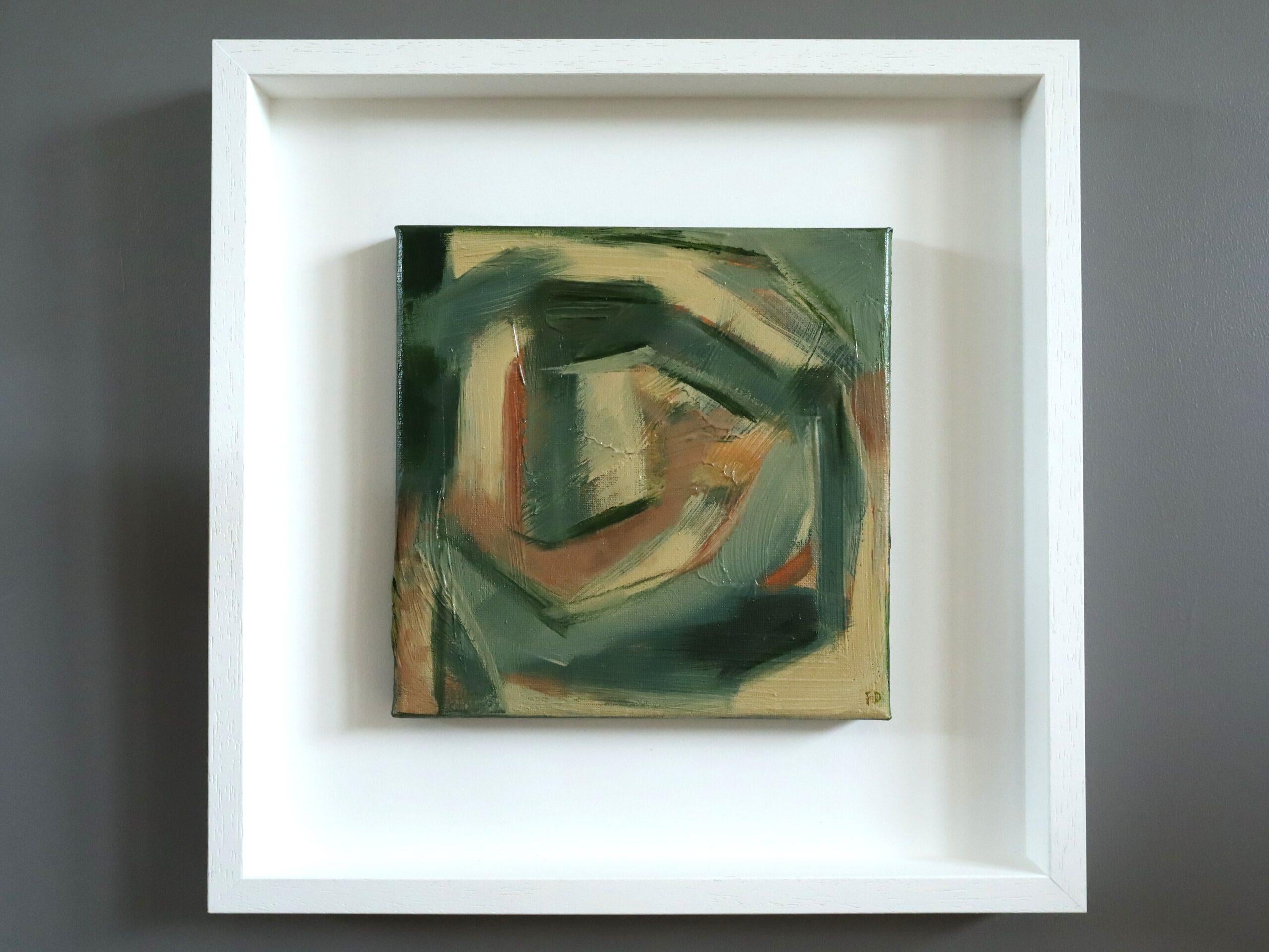 Contemporary Modernist Original Abstract Acrylic Painting - Forest Bathing I - Gray Abstract Painting by Frances Daws