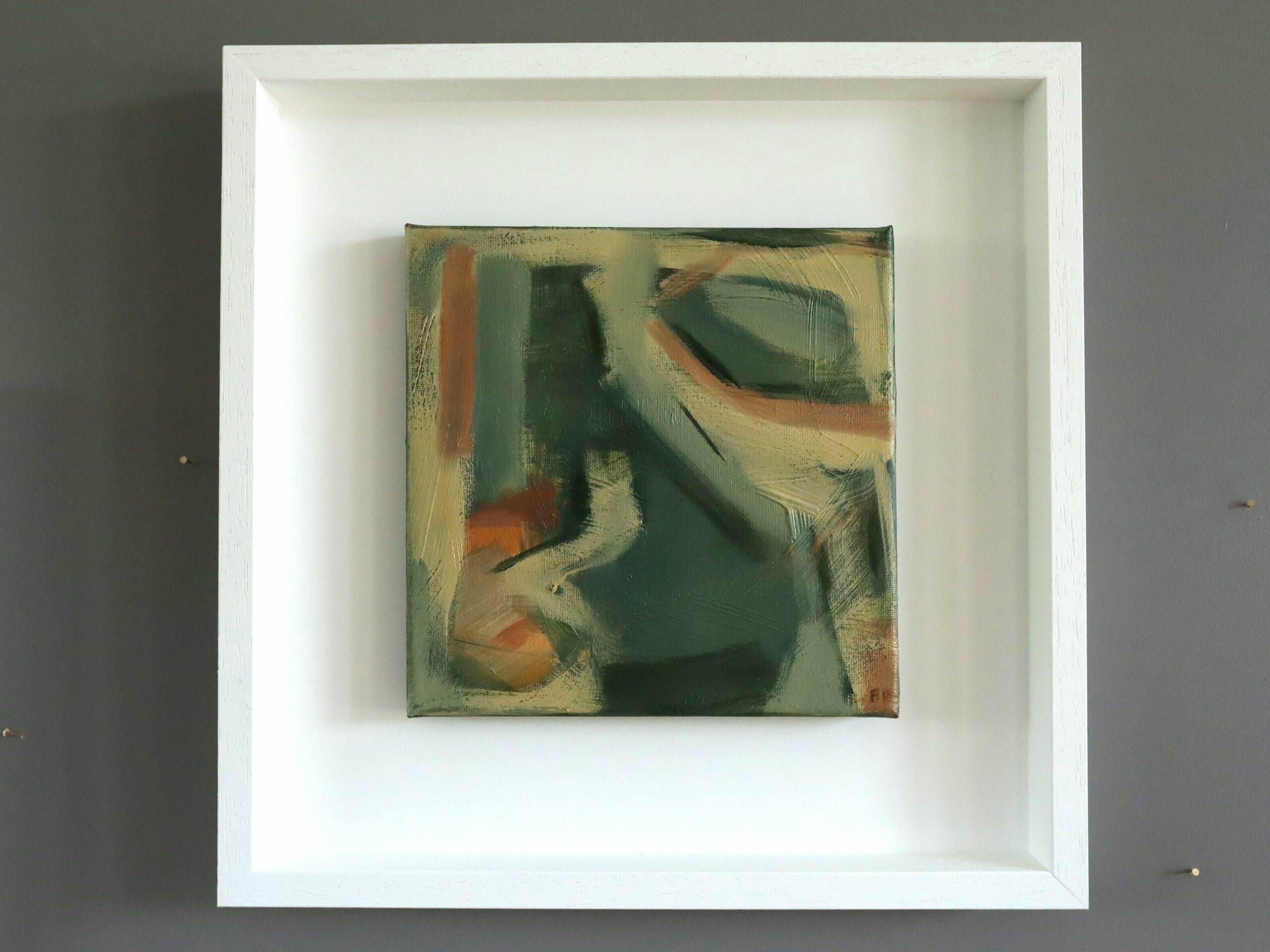 Contemporary Modernist Original Abstract Acrylic Painting - Forest Bathing II - Gray Abstract Painting by Frances Daws
