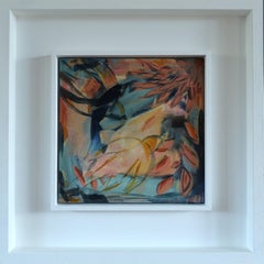 Pintura acrílica abstracta original contemporánea - Canto de verano para los pájaros I