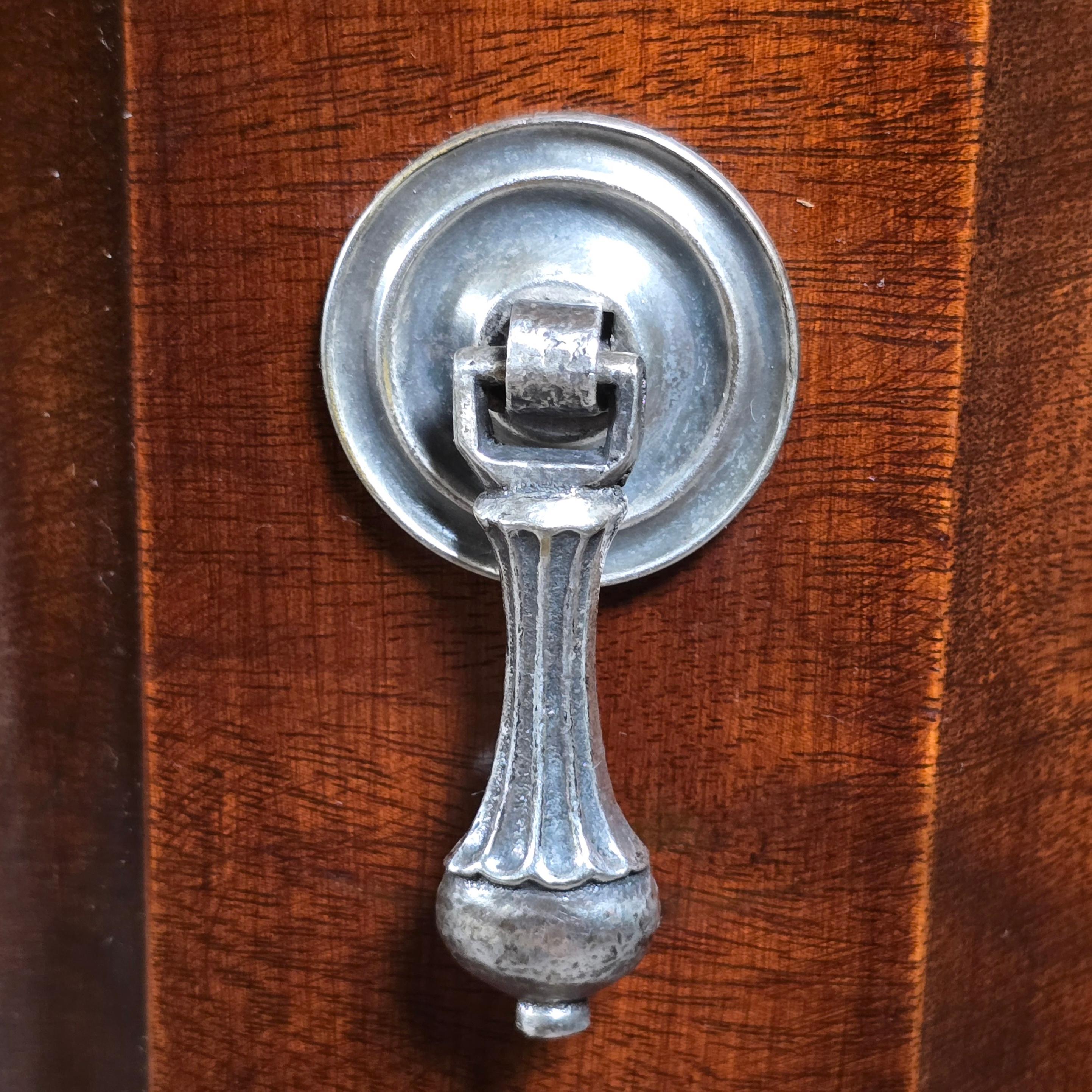 Frances Elkins Attributed Mahogany Block-Front Chest with Silverplate Pulls For Sale 3