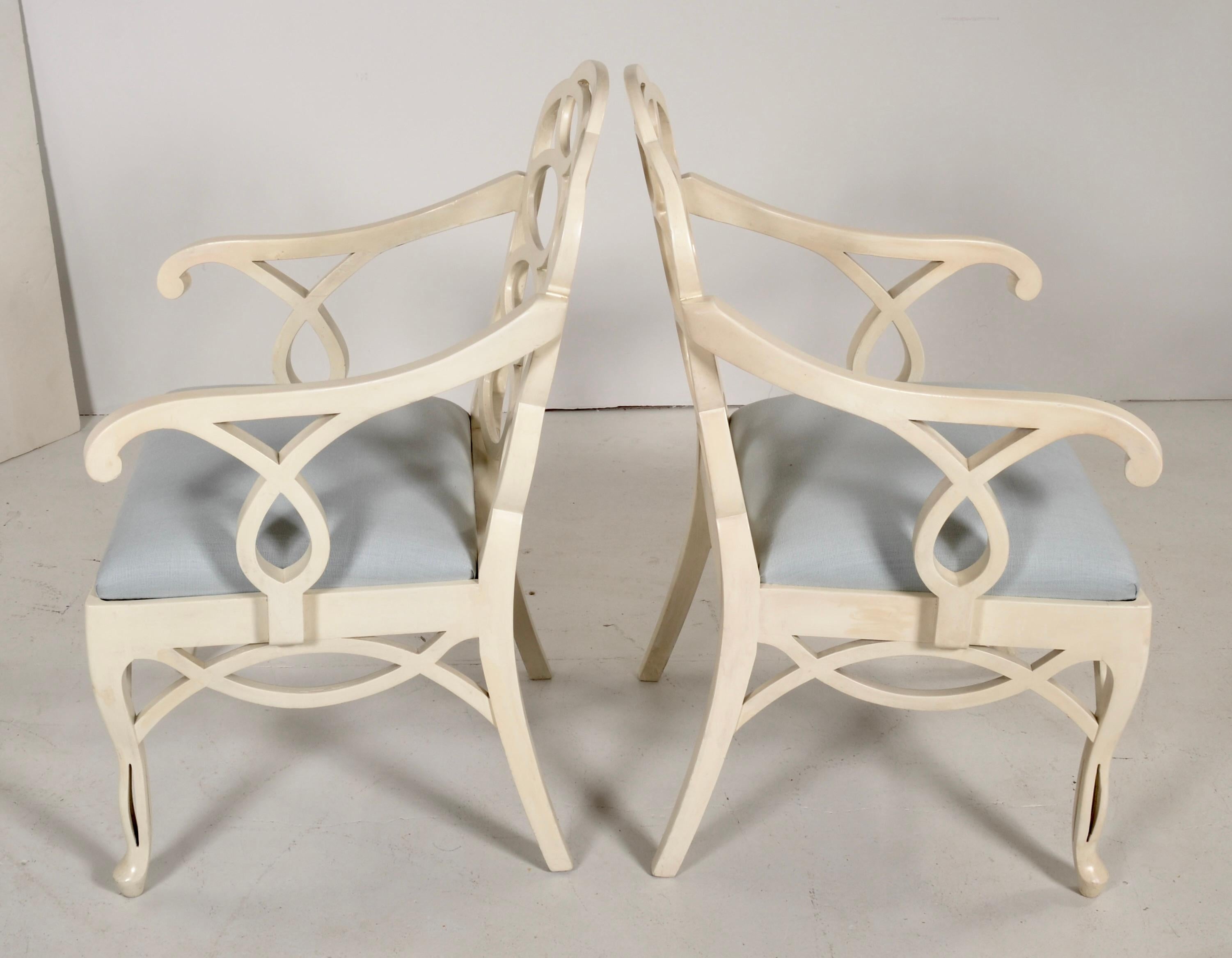 Frances Elkins Sillas Loop  Juego de seis, España c 1960s Regencia de Hollywood en venta