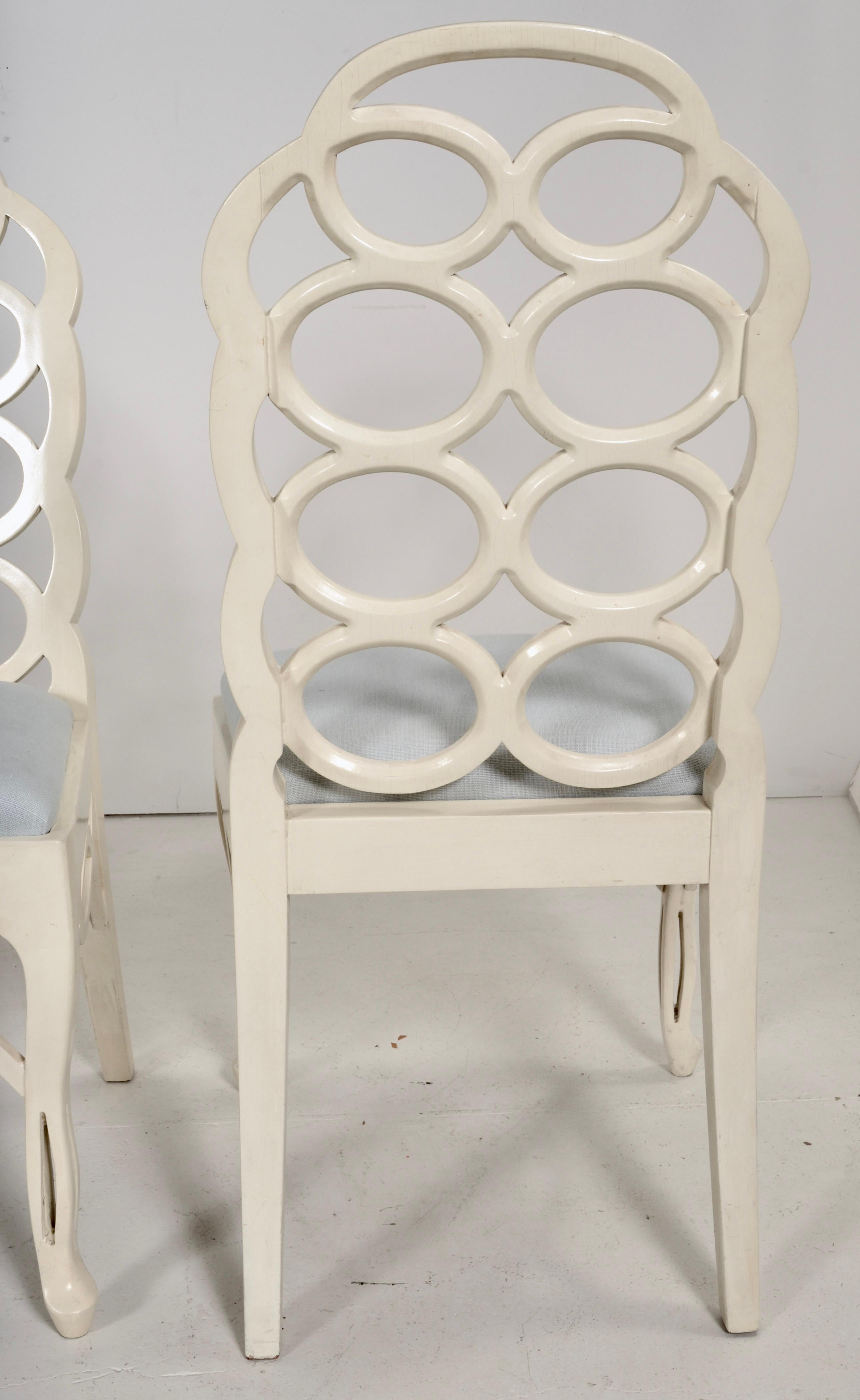 Frances Elkins Sillas Loop  Juego de seis, España c 1960s Madera en venta