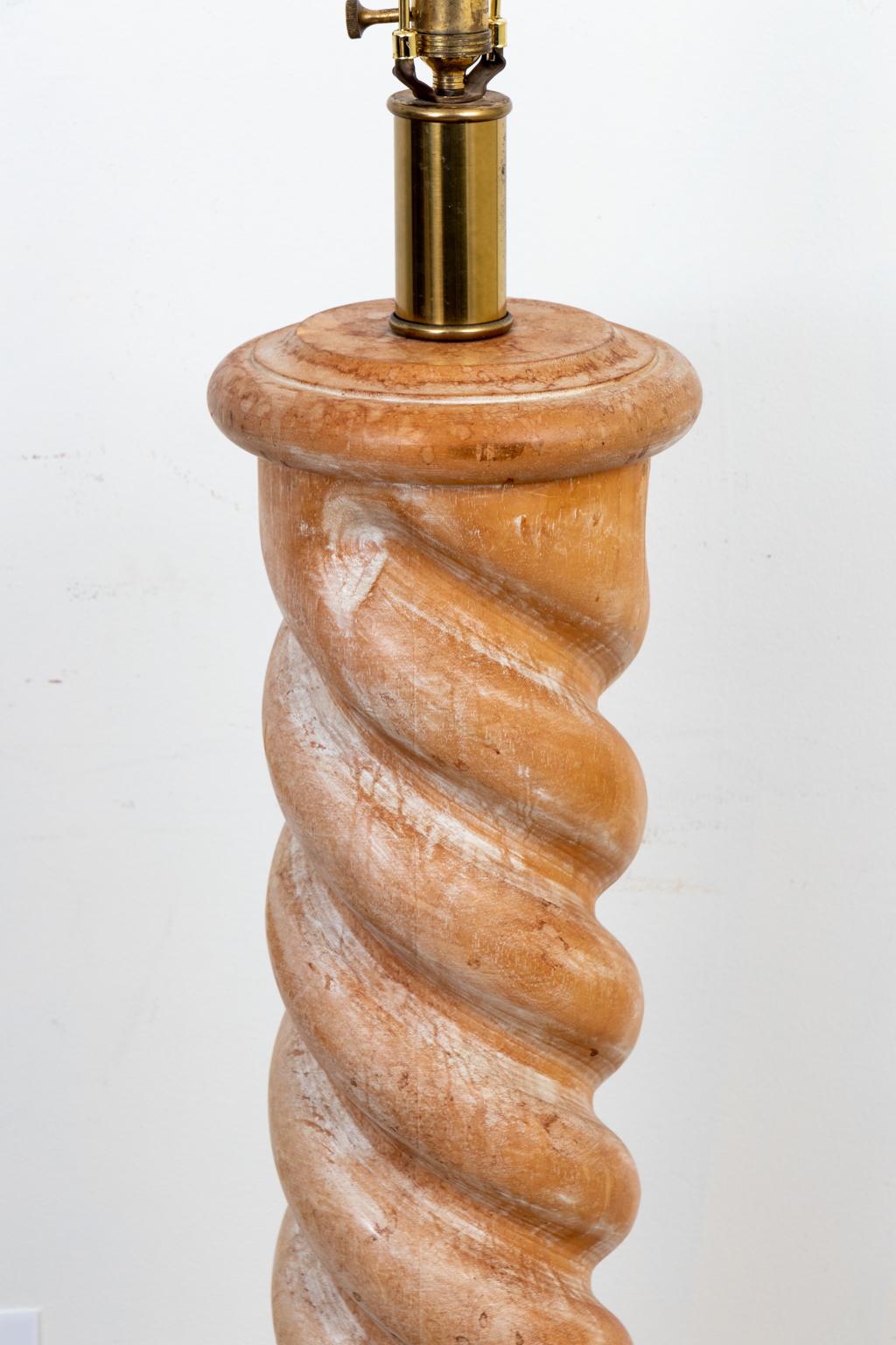 wood column floor lamp