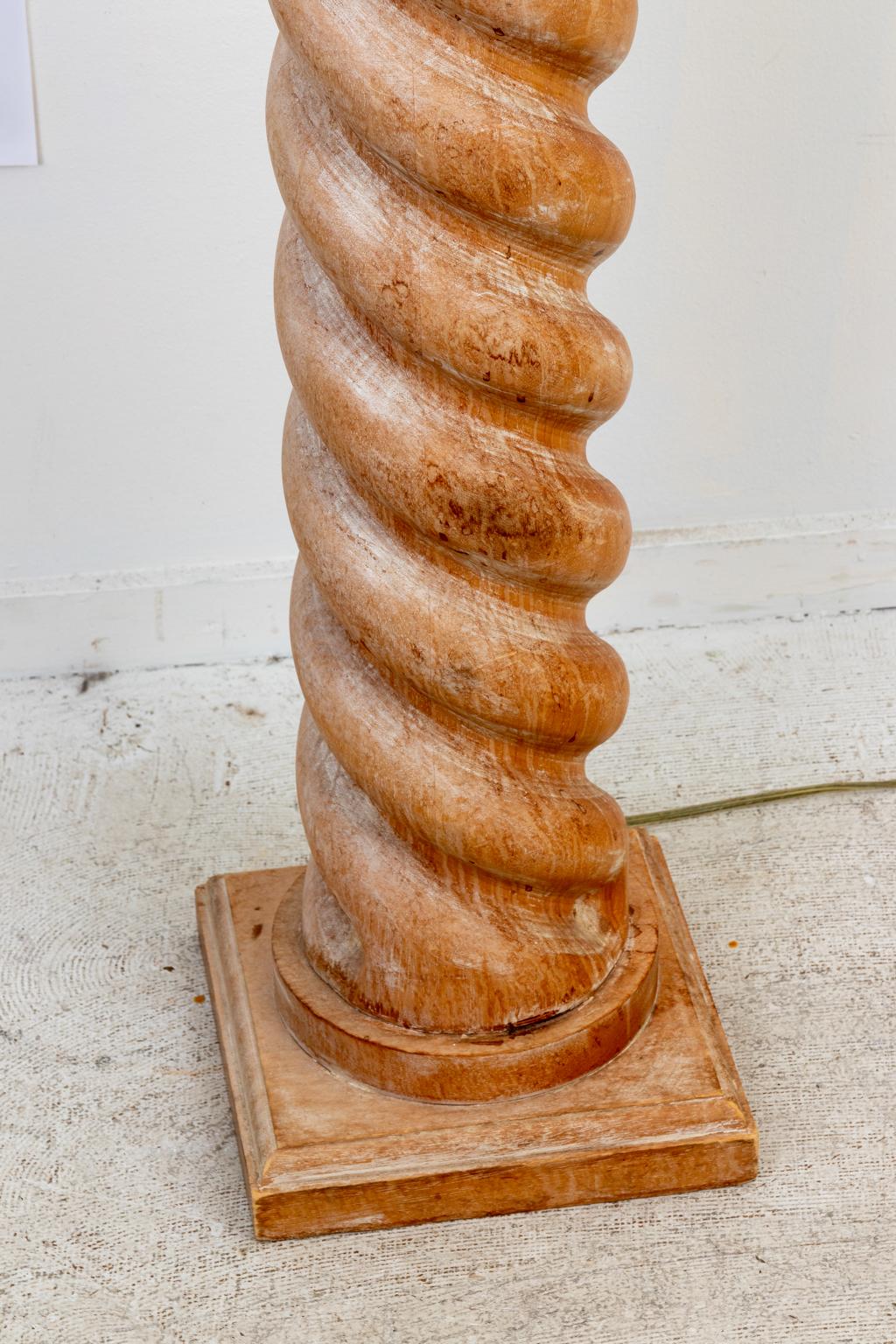 wood turned floor lamp