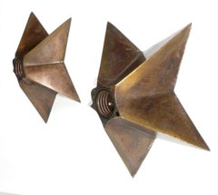 Frances Elkins Style Brass Star Sconces Circa 1930s Wall Lights 2 Pairs Availabl