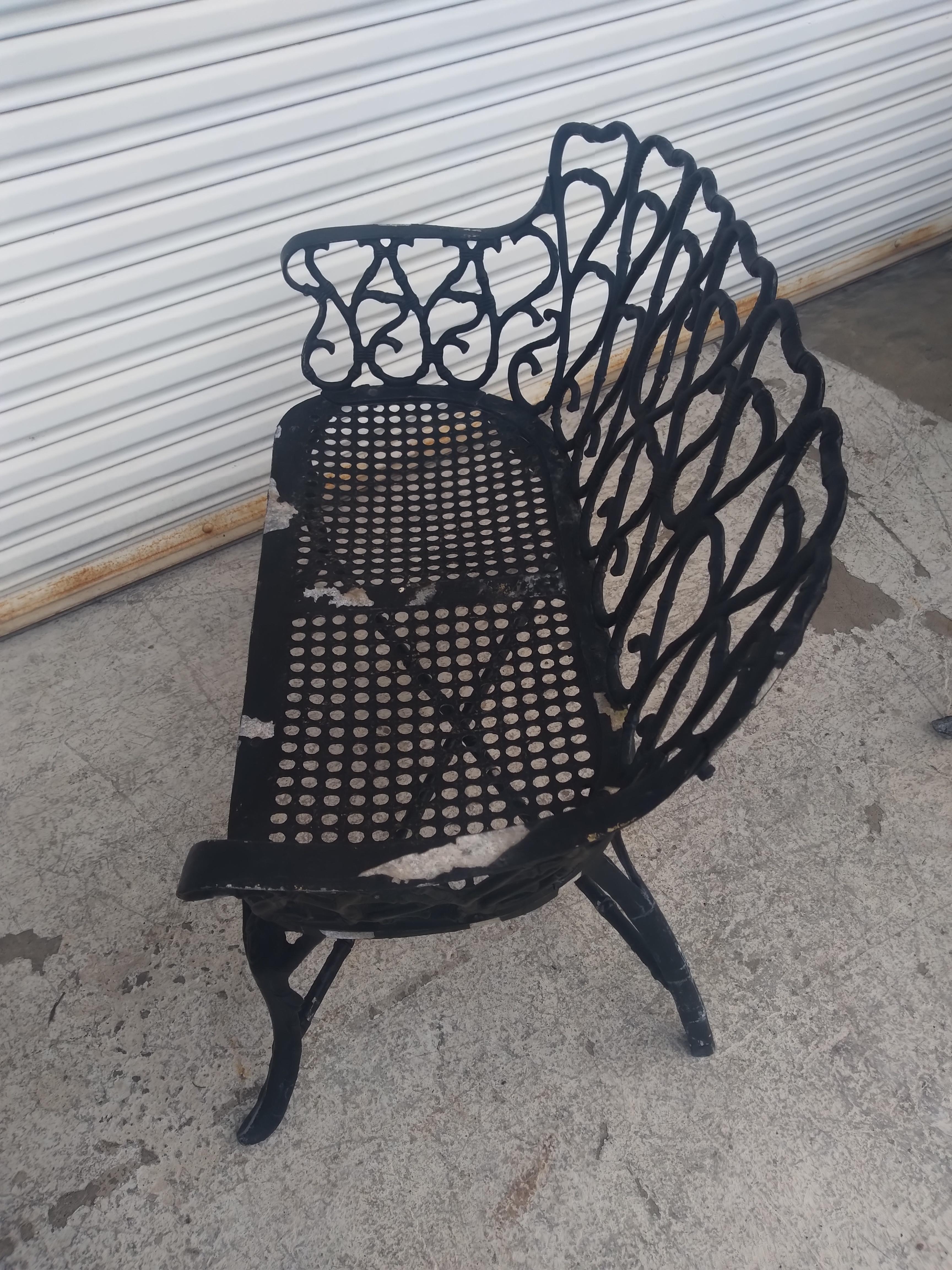 American Frances Elkins Style Cast Aluminum Benches For Sale