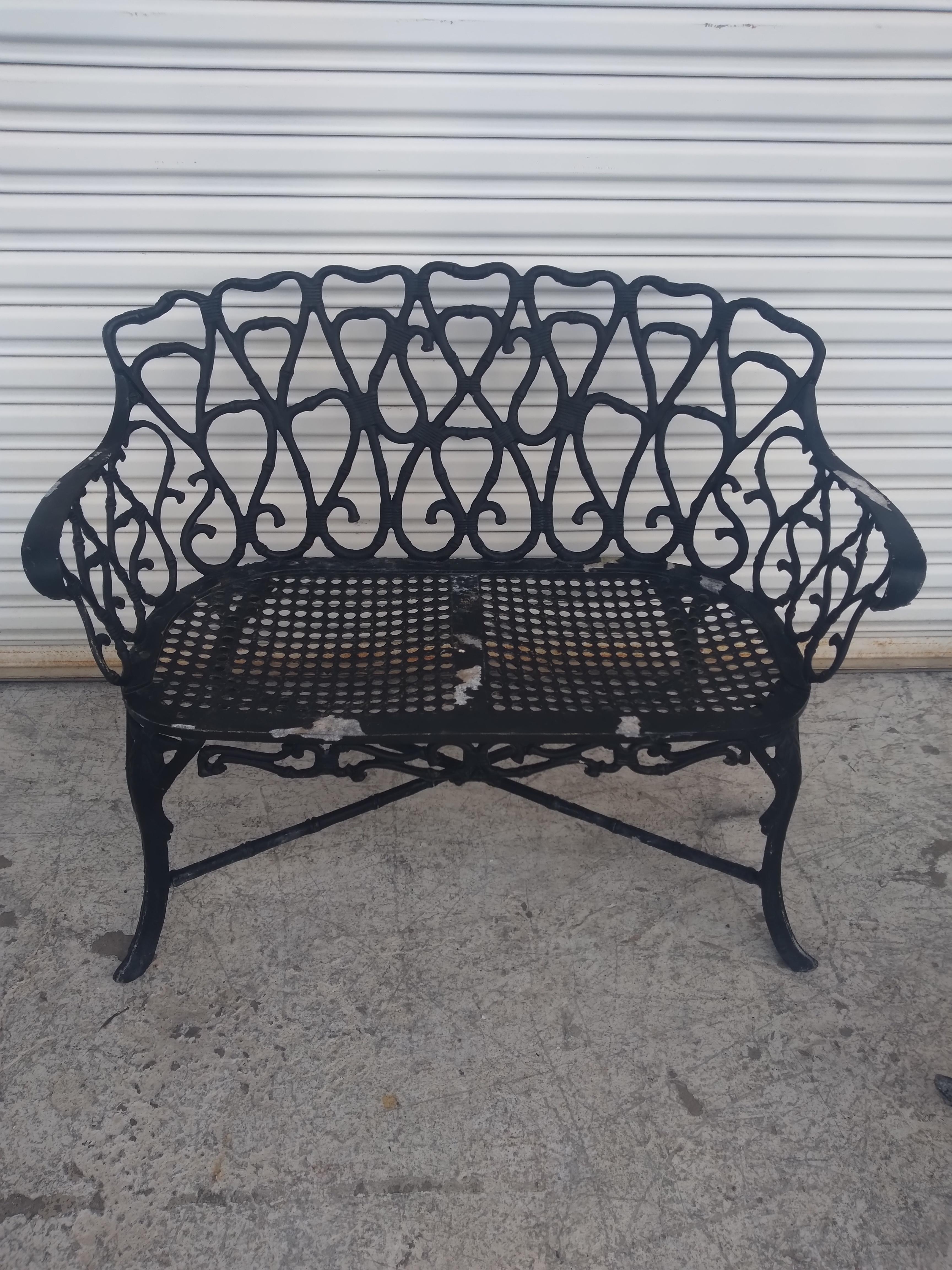 20th Century Frances Elkins Style Cast Aluminum Benches For Sale