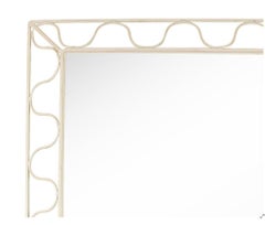Frances Elkins Style White Iron Mirror