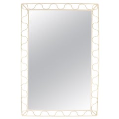 Frances Elkins Style White Iron Mirror