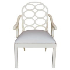 Frances Elkins Style White Lacquered Loop Armchair