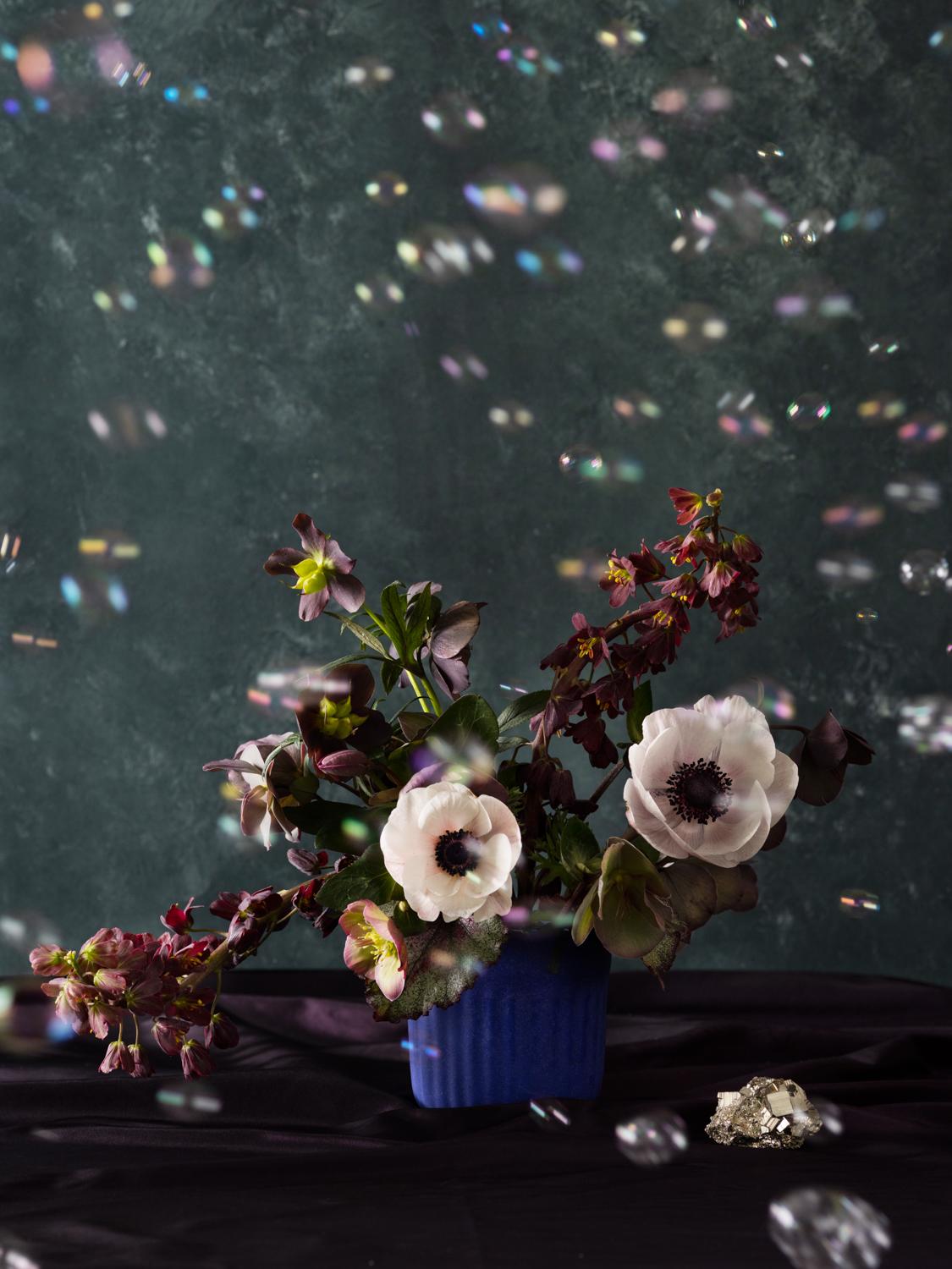 Still-Life Photograph de Frances F. Denny - Oscuros recuerdos de dónde vino (Heléboro, Anémona, Fritillaria)