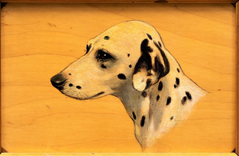 Dog Portrait of a Dalmatian by Frances Mabel Hollams circa 1930s - Painting by Frances (Florence) Mabel Hollams