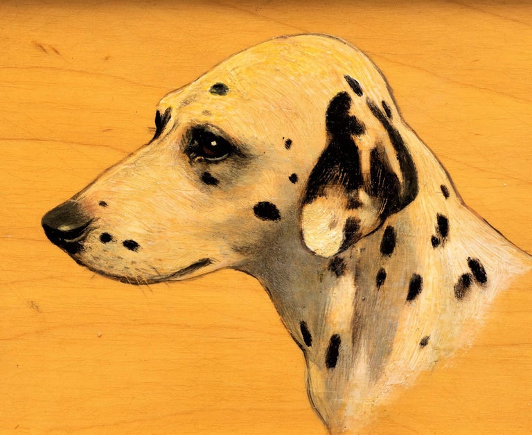 Dog Portrait of a Dalmatian by Frances Mabel Hollams circa 1930s - Realist Painting by Frances (Florence) Mabel Hollams