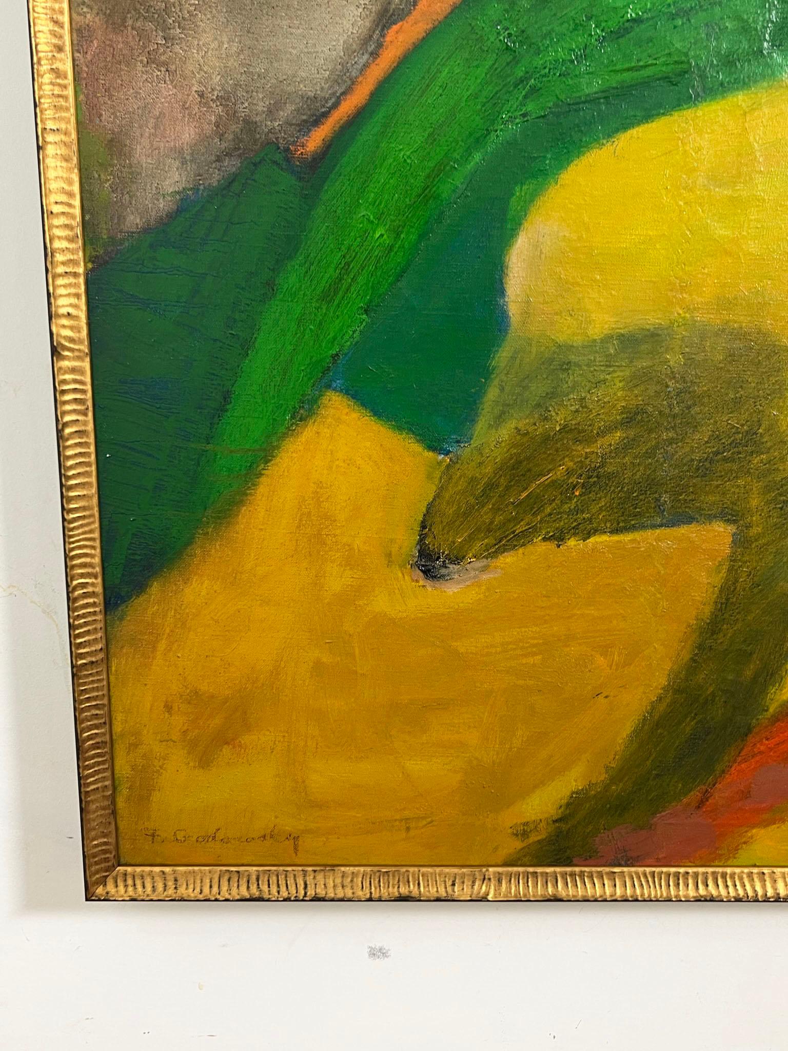 Mid-20th Century Frances Gershwin Godowsky Modernist Abstract Oil, Ca. Early 1960s