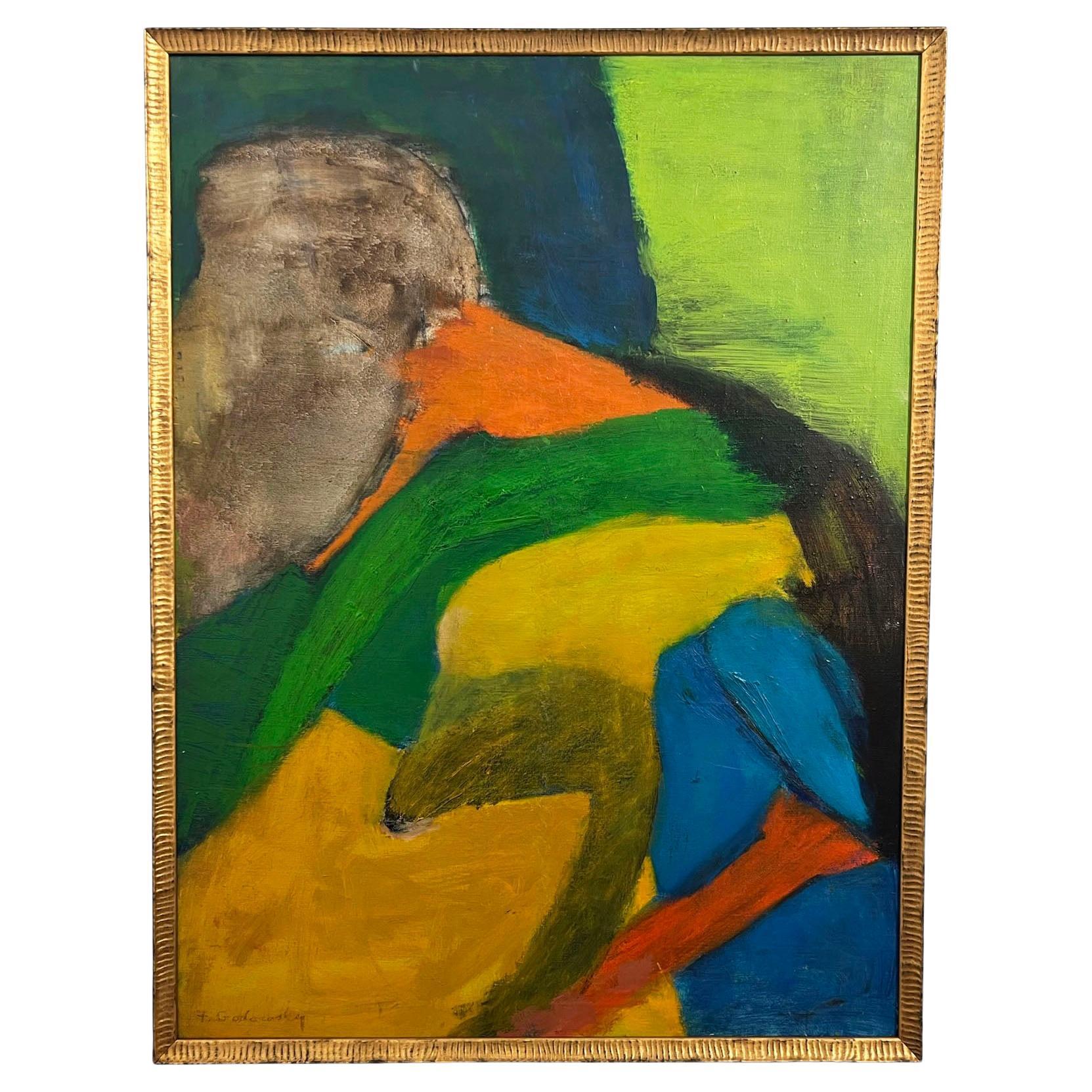 Frances Gershwin Godowsky Modernist Abstract Oil, Ca. Early 1960s