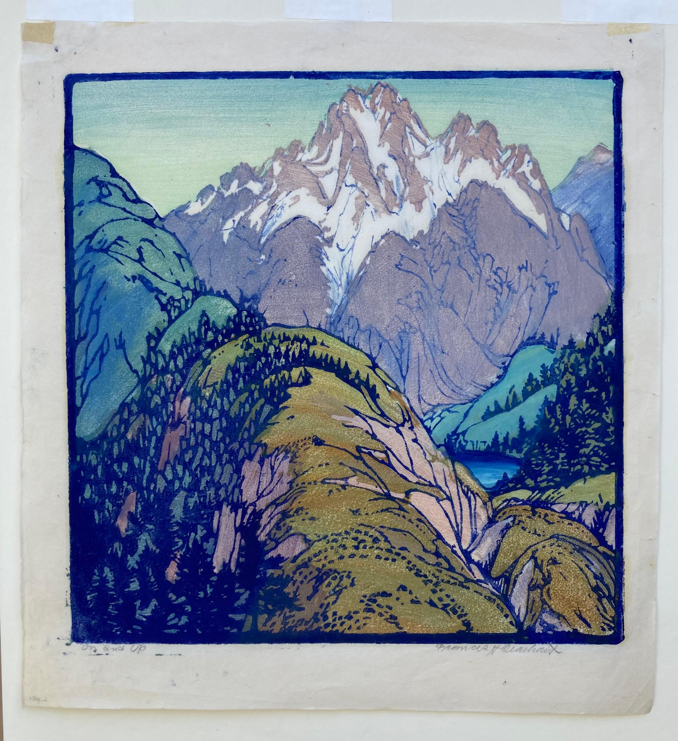 ON and UP - One of Gearhart’s finest!! - 4th Largest image.- Depicts Lake Tahoe - Print by Frances H. Gearhart