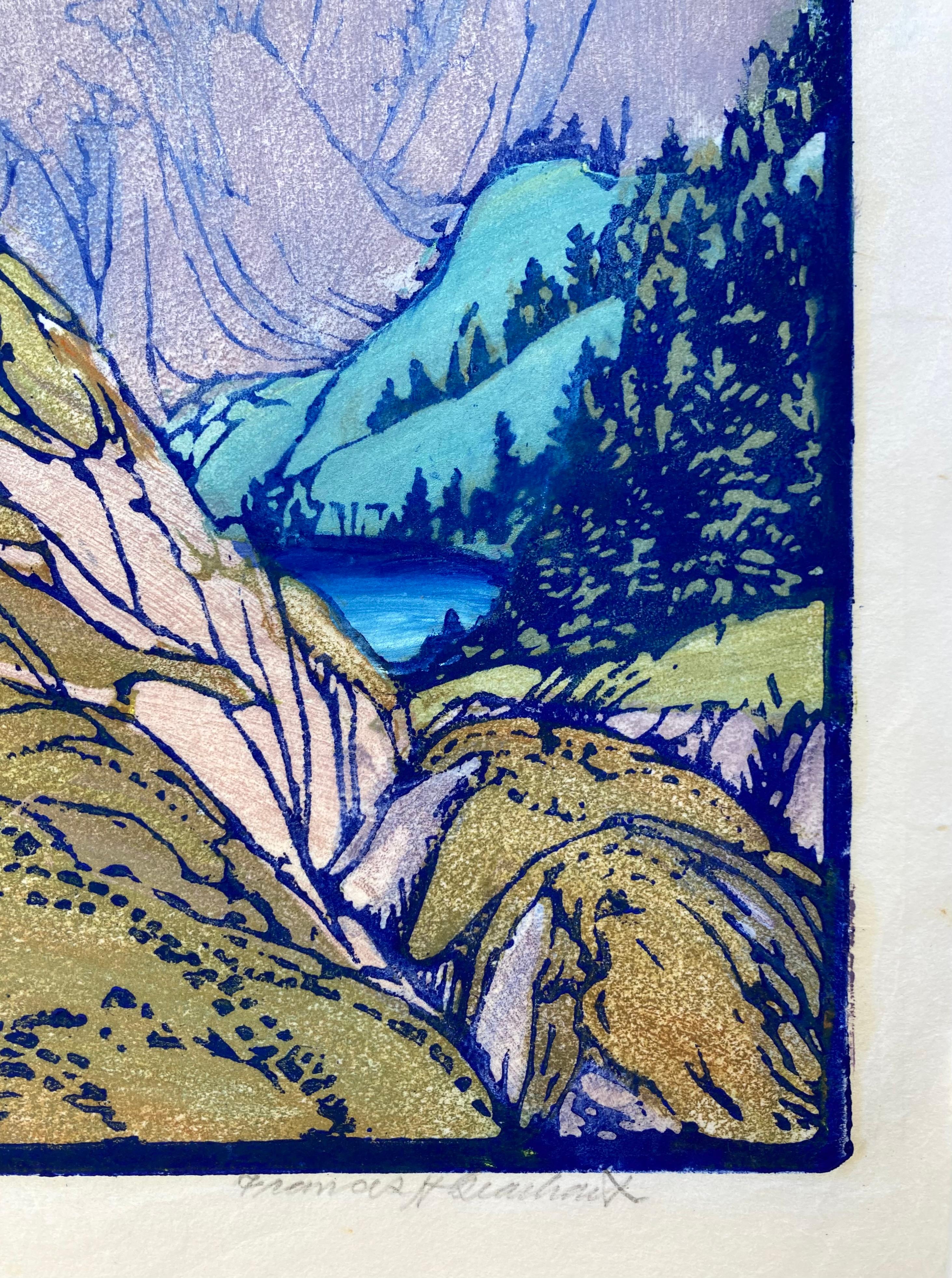 ON and UP - One of Gearhart’s finest!! - 4th Largest image.- Depicts Lake Tahoe - American Modern Print by Frances H. Gearhart
