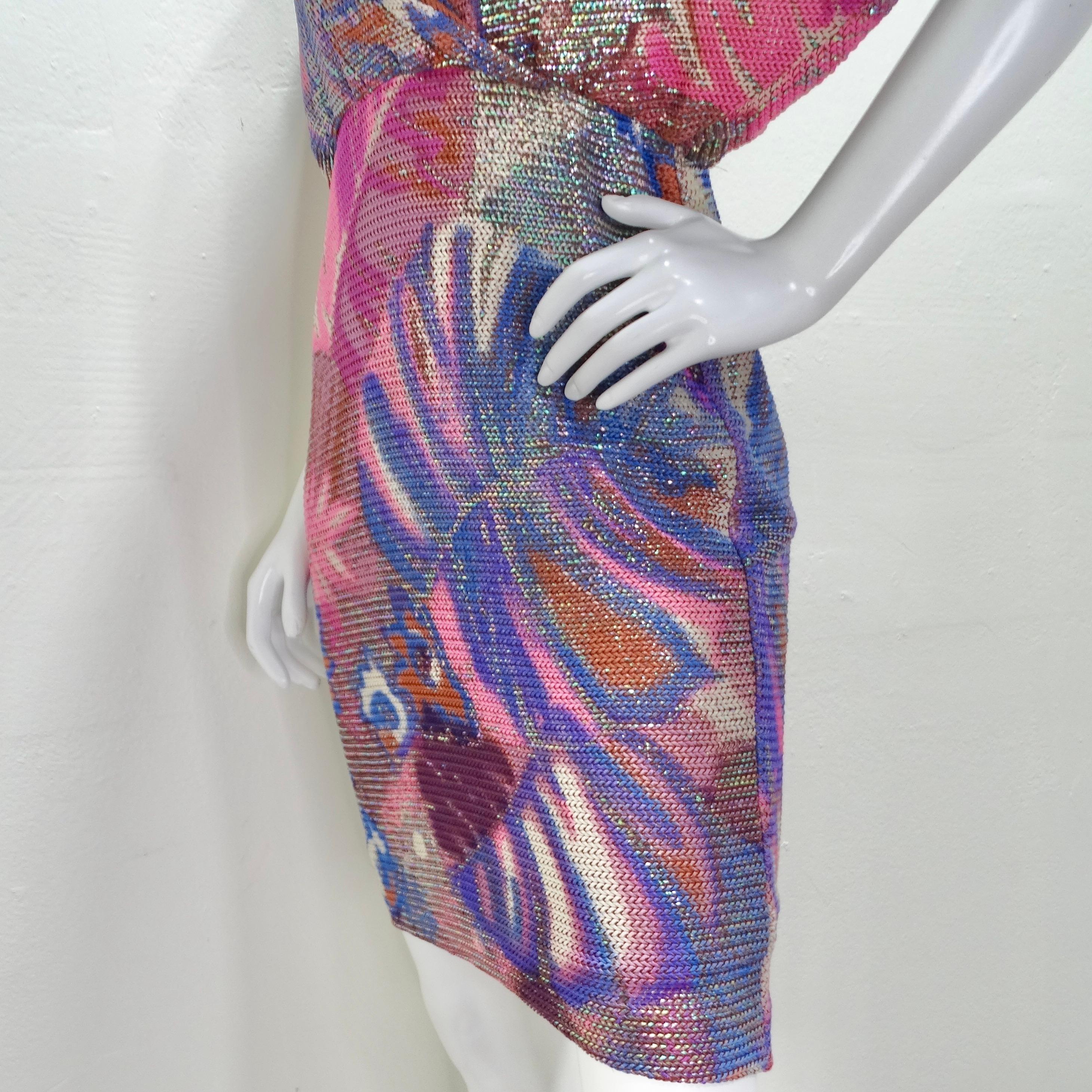 Frances La Vie Mosaic Knit Multicolor Dress For Sale 4