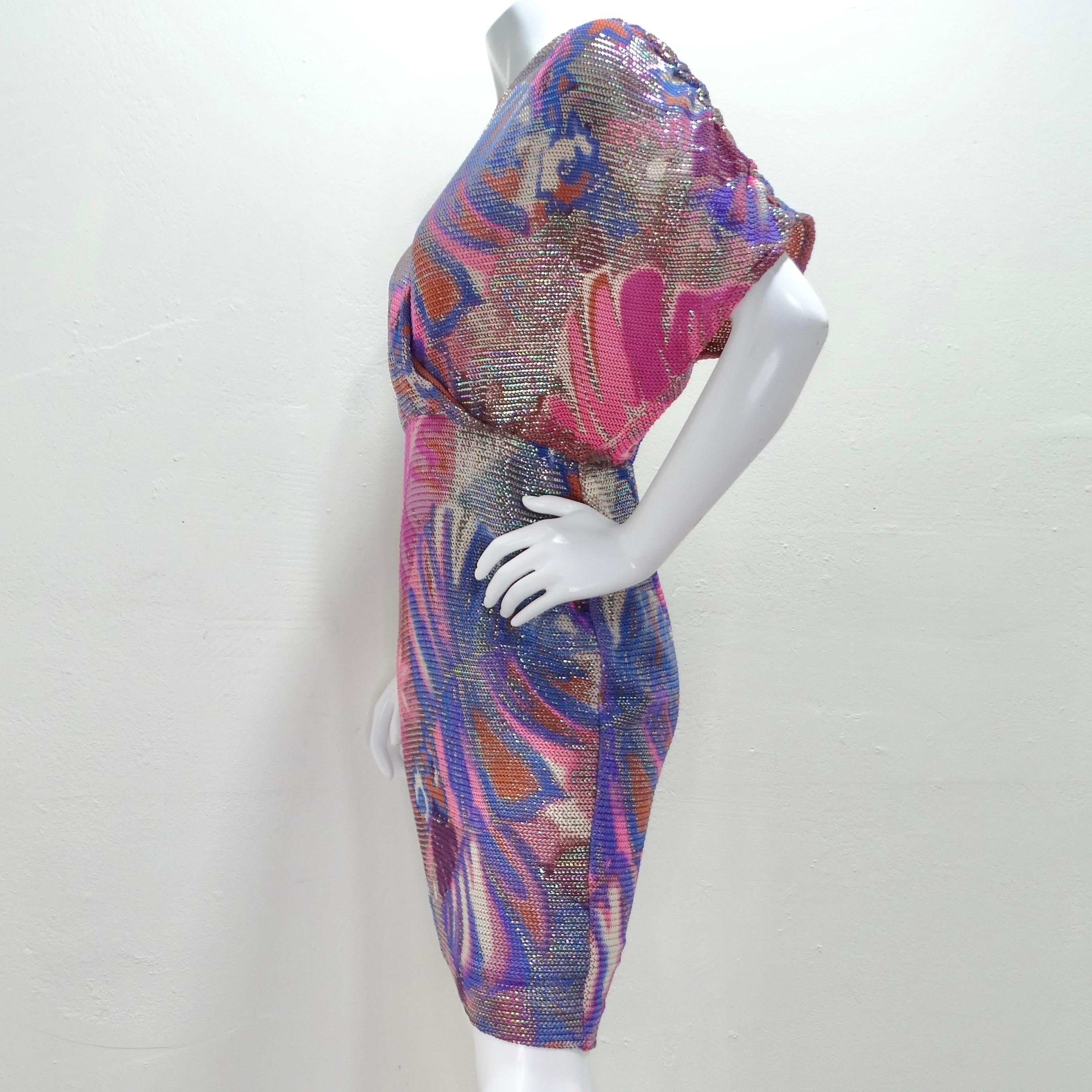 Frances La Vie Mosaic Knit Multicolor Dress For Sale 2