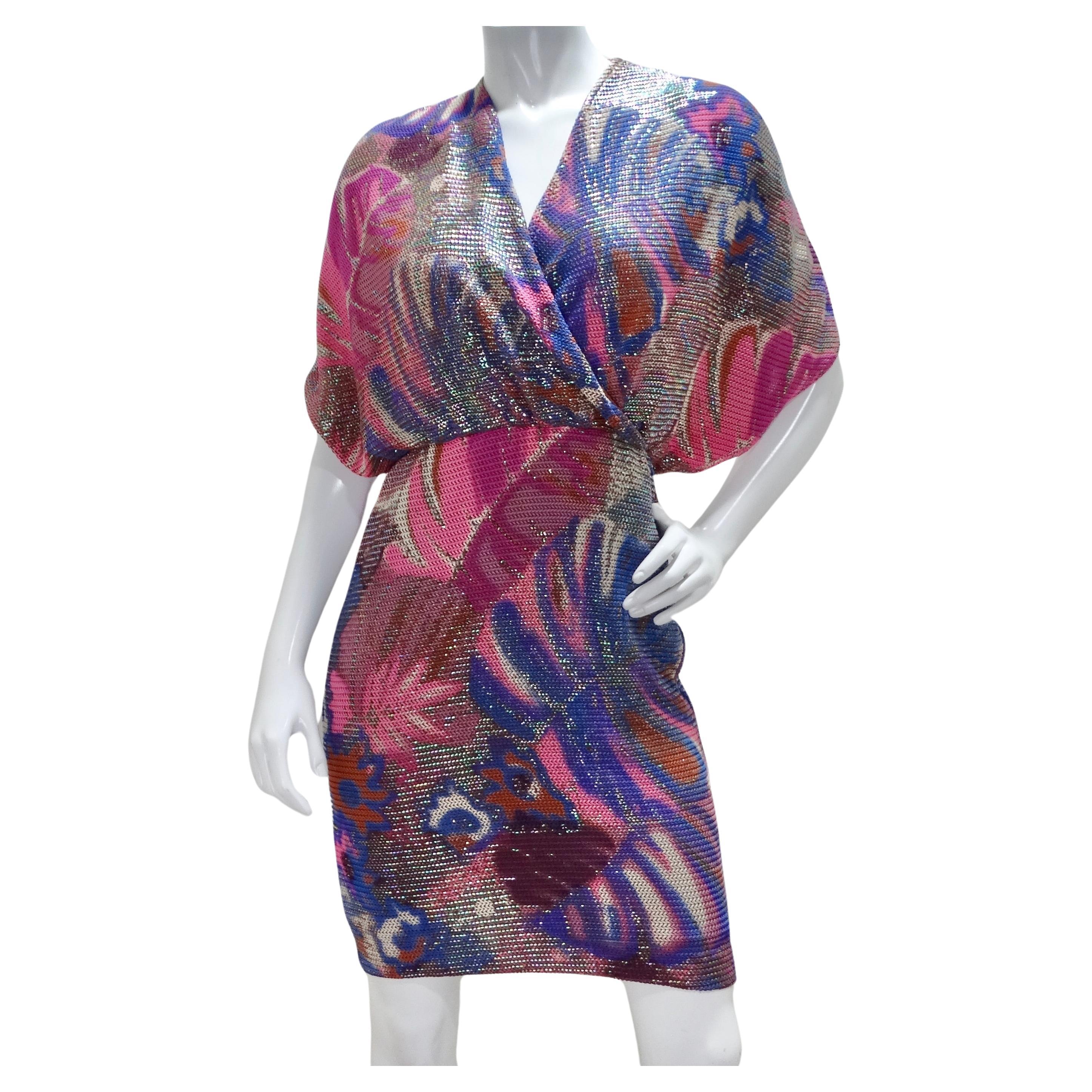 Frances La Vie Mosaic Knit Multicolor Dress For Sale