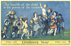 Original "Children's Year" vintage poster.  The health of the child is the power