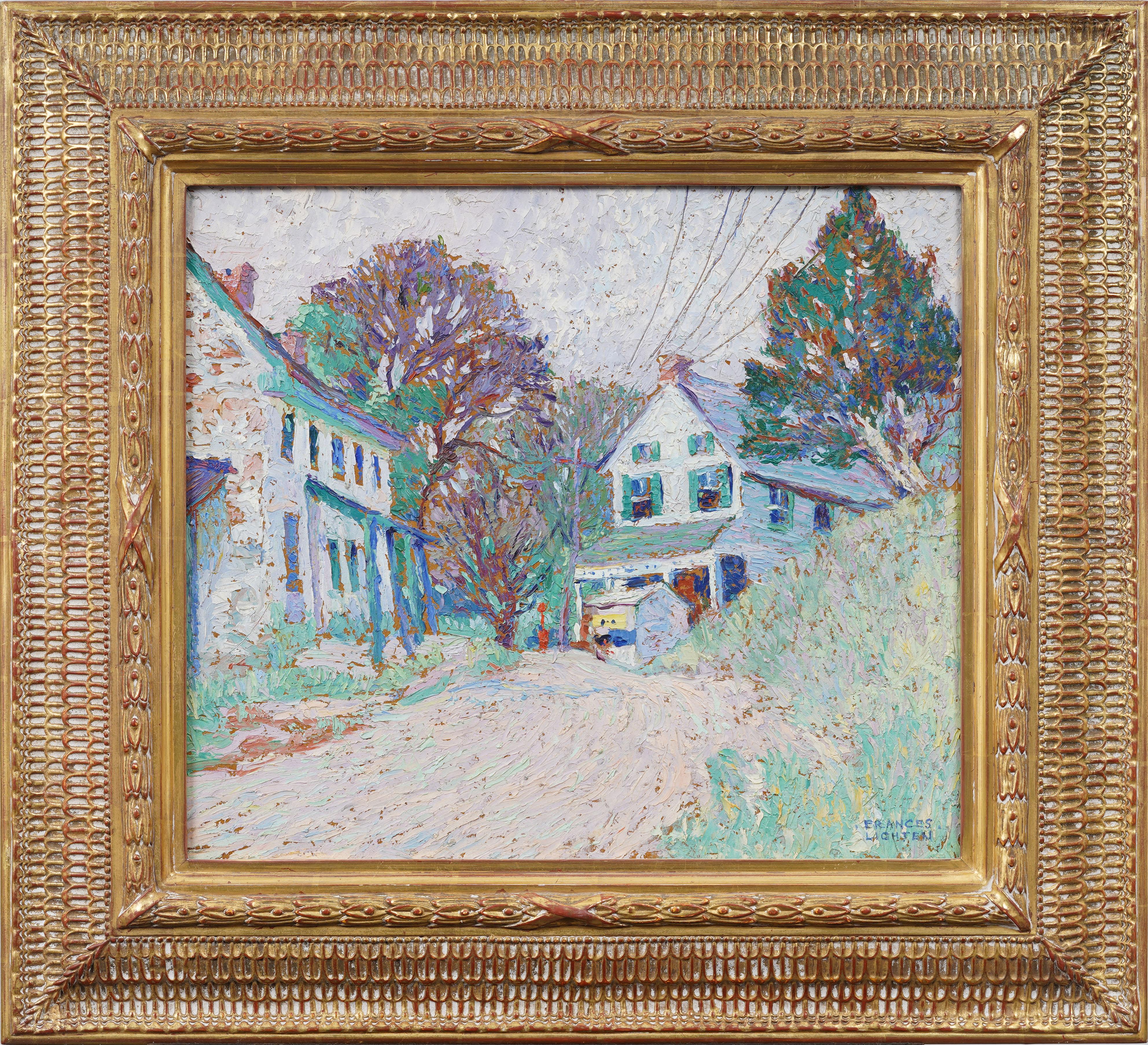 Antike amerikanische Impressionist schön gerahmt Pennsylvania Landschaft Ölgemälde