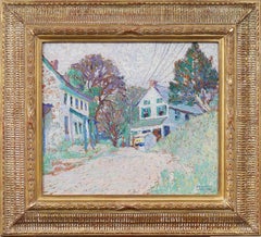 Antique American Impressionist Nicely Framed Pennsylvania Landscape Oil Painting