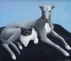 Portrait of Two Dogs Tinky and Tad - British Animal art oil painting