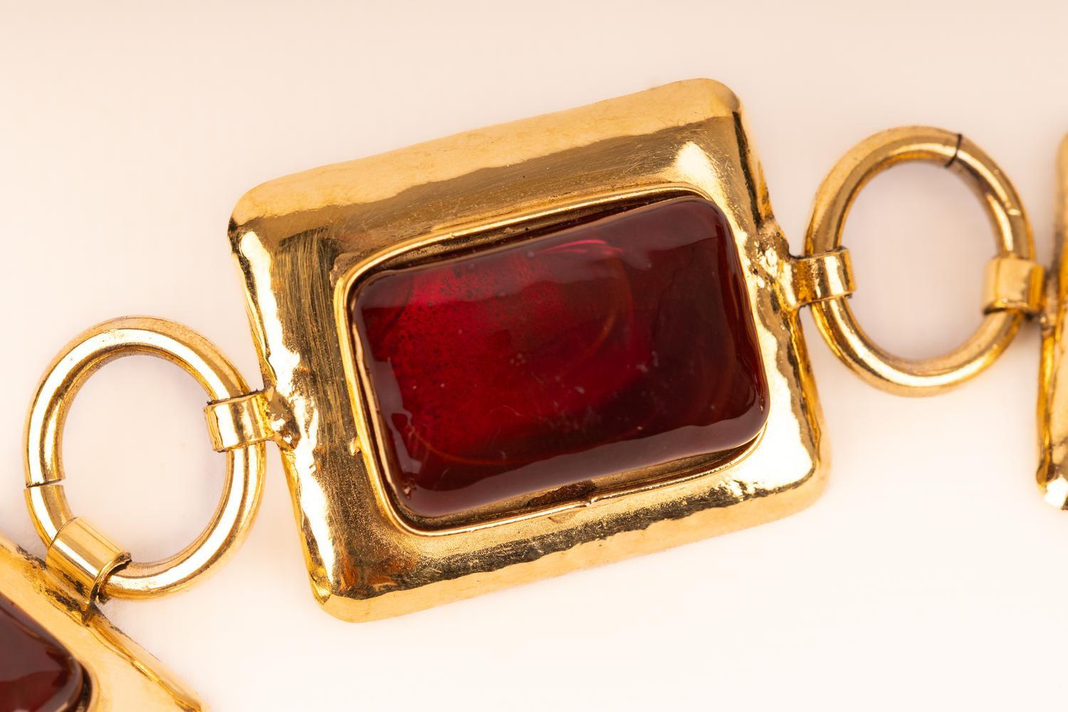 De las mujeres Cinturón Frances Patiky Stein con Pasta de Cristal Roja en venta